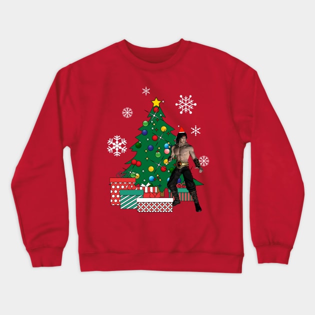 Liu Kang Around The Christmas Tree Mortal Kombat Crewneck Sweatshirt by Nova5